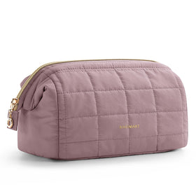 BAGSMART Makeup Bag in Dusty Rose front view