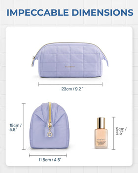 BAGSMART Makeup Bag Lavender Purple back view