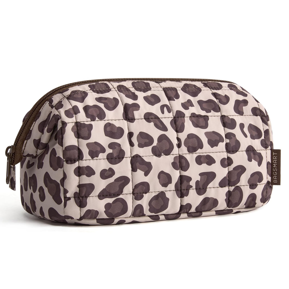 BAGSMART Makeup Bag Leopard design front view