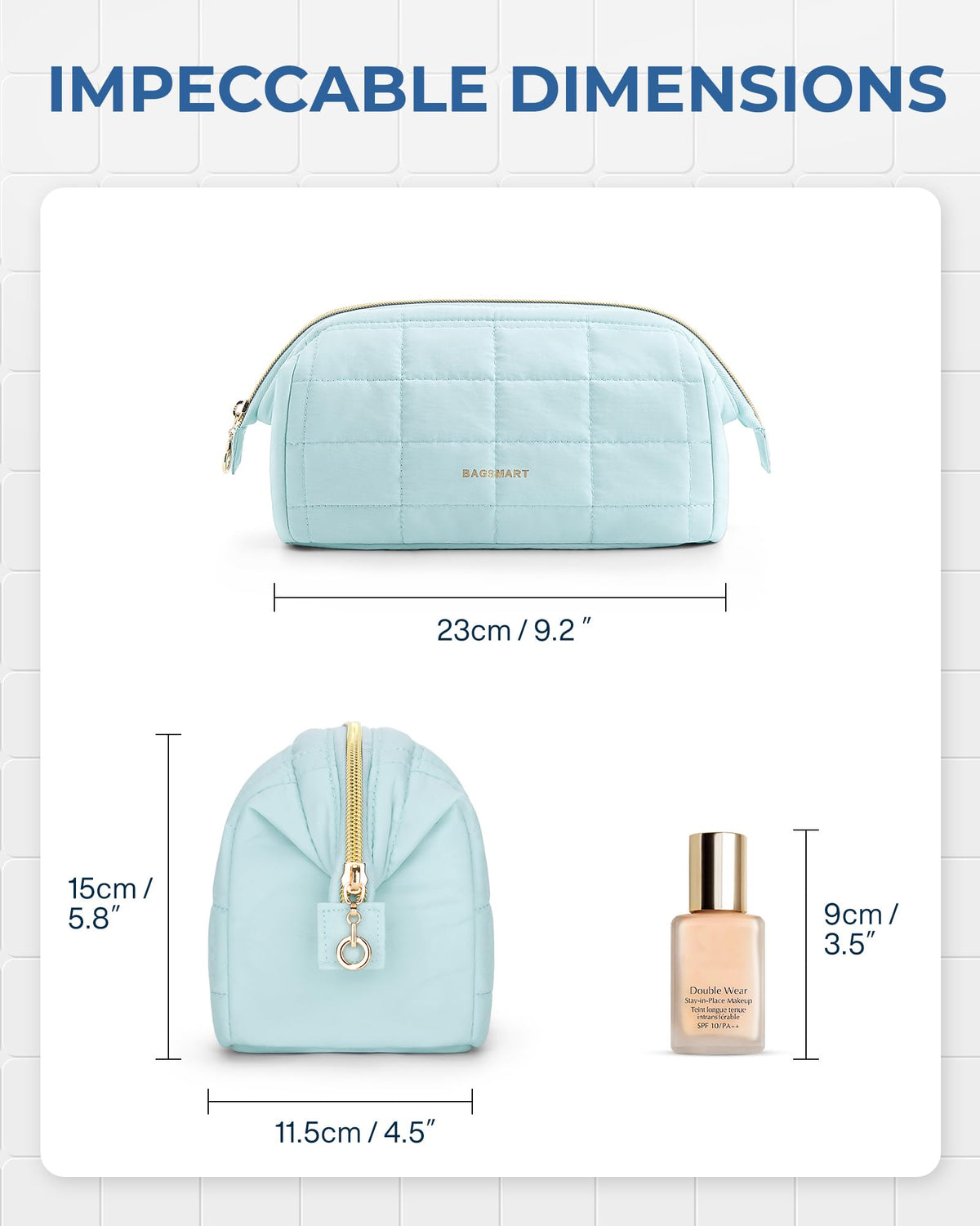 BAGSMART Makeup Bag Mint Green in lifestyle setting