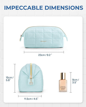 BAGSMART Makeup Bag Mint Green in lifestyle setting