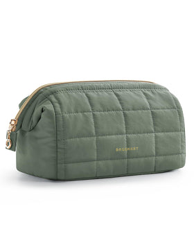 BAGSMART Makeup Bag Olive Green front view