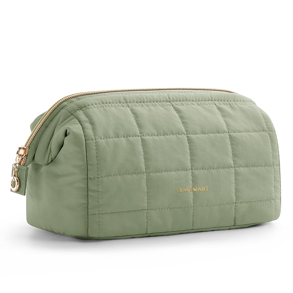 BAGSMART Makeup Bag Sage Green front view