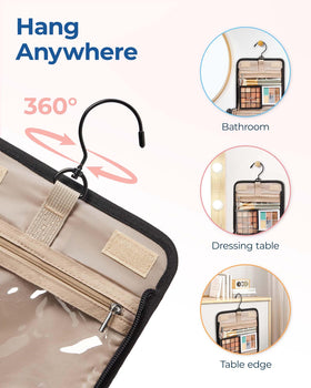 BAGSMART Makeup Bag top view with handle