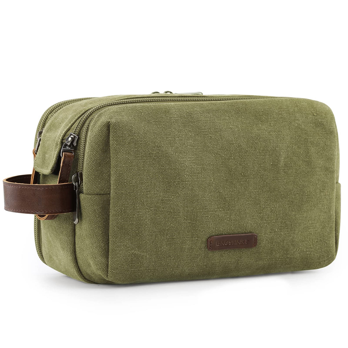 BAGSMART Medium Toiletry Bag for Men in green front view