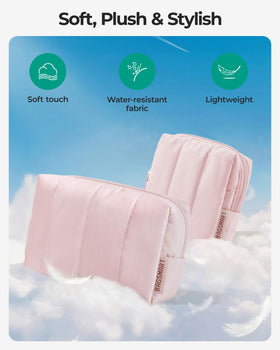 BAGSMART Puffy Travel Makeup Bag Duo side view