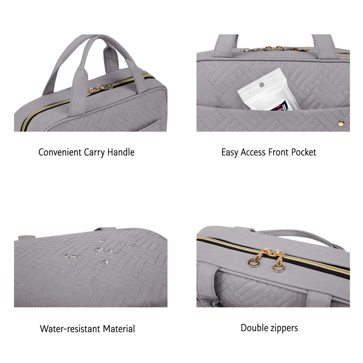 BAGSMART Toiletry Bag back view with pocket
