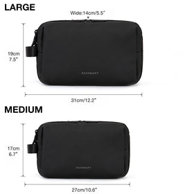 BAGSMART Toiletry Bag back view with snap closure