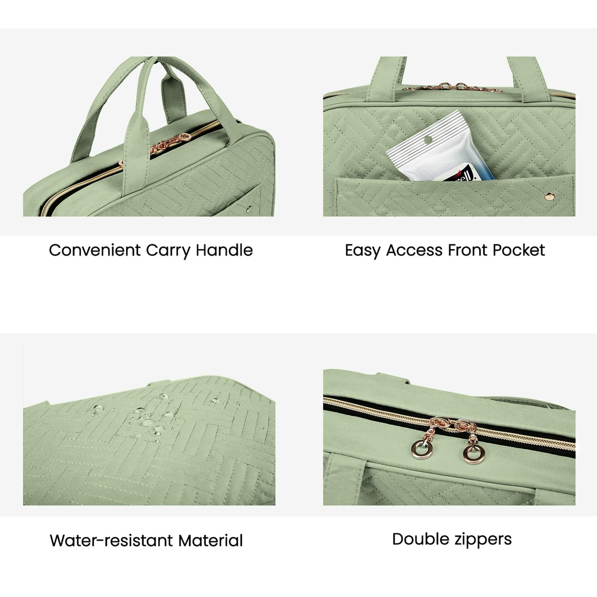 BAGSMART Toiletry Bag close-up of zip and compartment