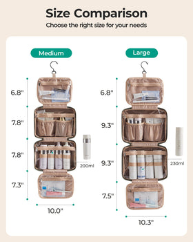 BAGSMART Toiletry Bag compact size rolled up