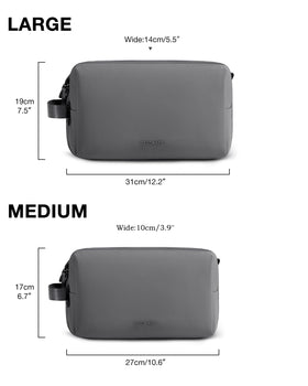 BAGSMART Toiletry Bag dimensions displayed next to a ruler