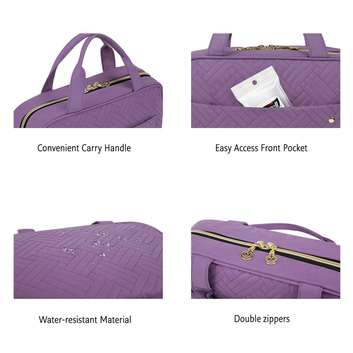 BAGSMART Toiletry Bag dimensions displayed on a flat surface
