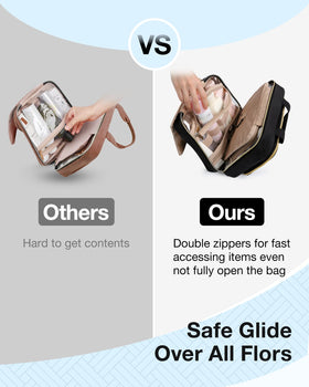 BAGSMART Toiletry Bag displayed with travel accessories