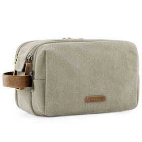 BAGSMART Toiletry Bag for Men large beige model front view
