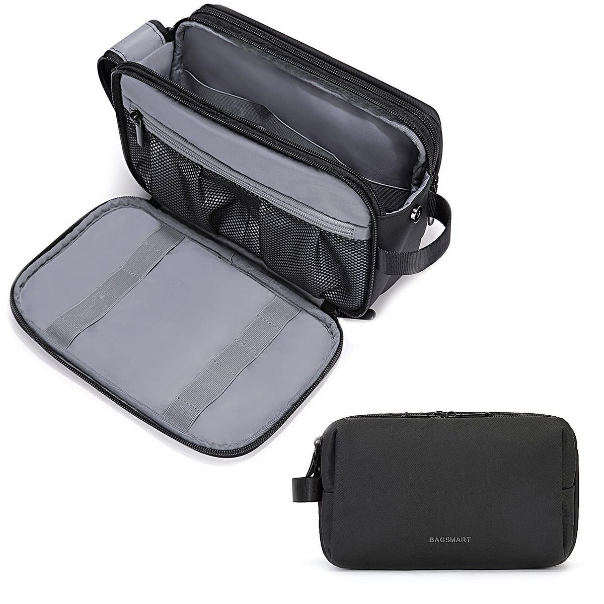 BAGSMART Toiletry Bag front view in black