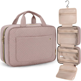 BAGSMART Toiletry Bag front view in dirty purple