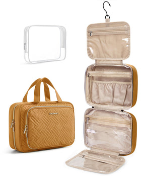 BAGSMART Toiletry Bag front view in stone khaki