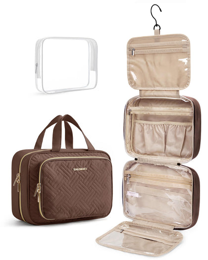 BAGSMART Toiletry Bag front view with compartments