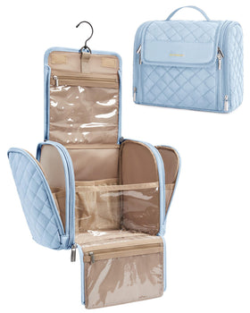 BAGSMART Toiletry Bag front view with hanging hook