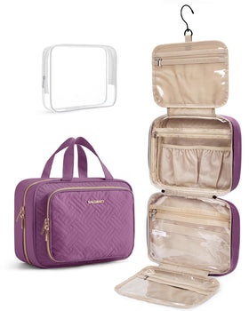 BAGSMART Toiletry Bag hanging view with TSA-approved cosmetic bag