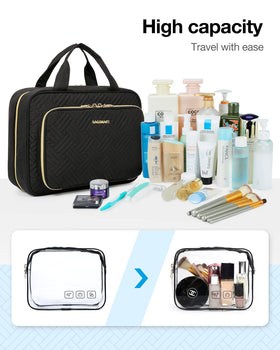BAGSMART Toiletry Bag in lifestyle setting on a bathroom counter