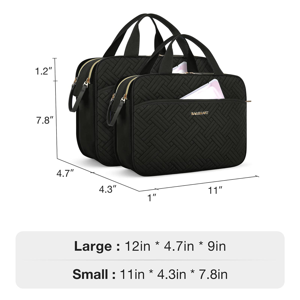 BAGSMART Toiletry Bag in lifestyle setting on a bathroom counter