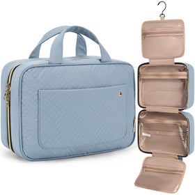 BAGSMART Toiletry Bag Large Lucent Blue front view