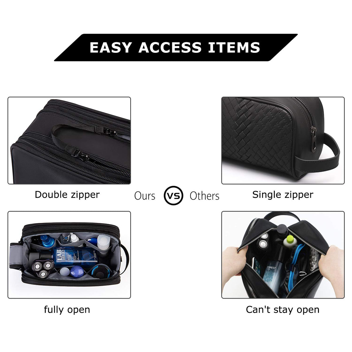 BAGSMART Toiletry Bag lifestyle scene on bathroom counter
