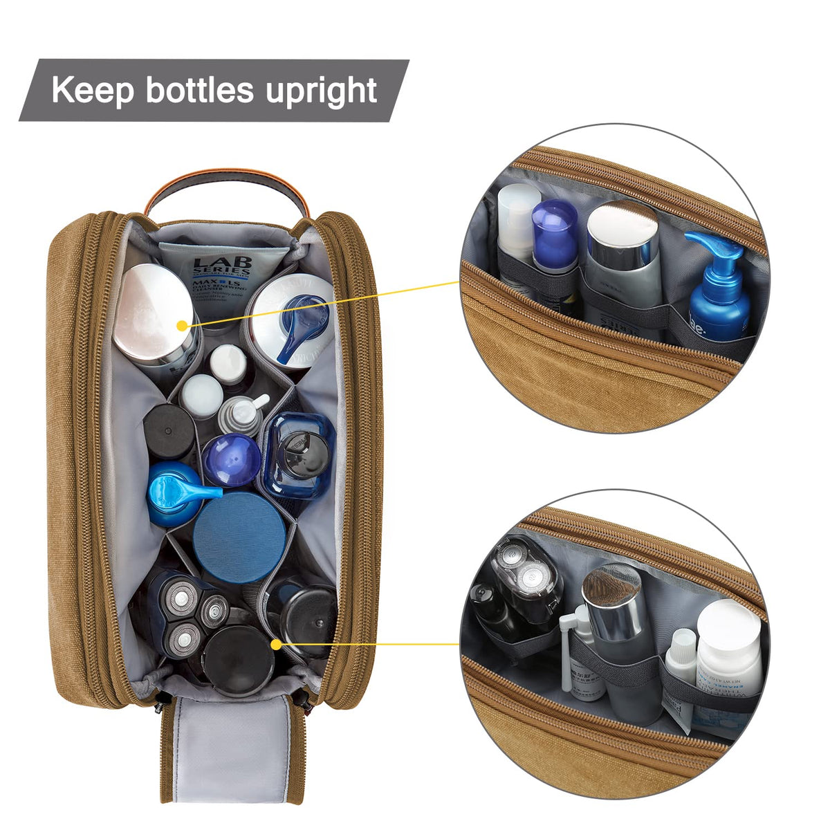 BAGSMART Toiletry Bag lifestyle scene with travel essentials