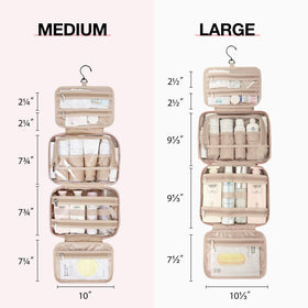 BAGSMART Toiletry Bag Medium Pink hanging with swivel hook
