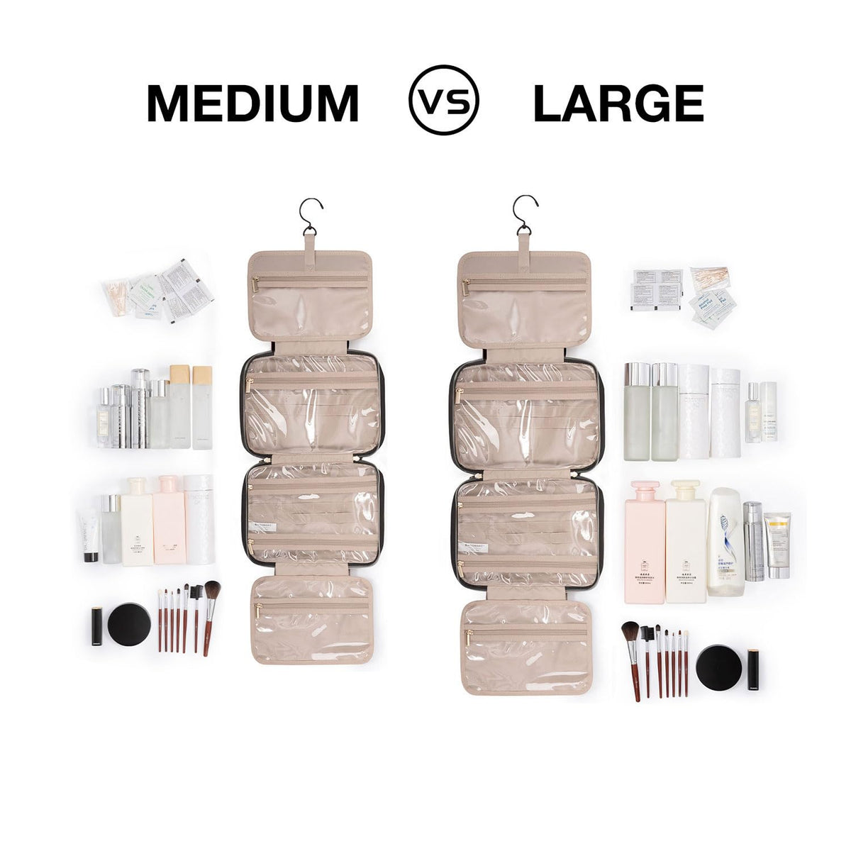 BAGSMART Toiletry Bag opened flat showing compartments