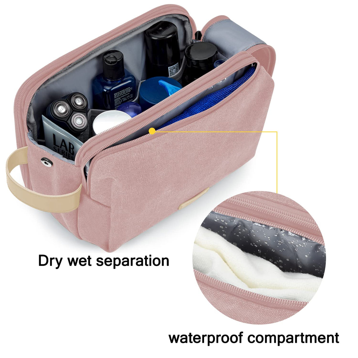 BAGSMART Toiletry Bag opened showcasing organized toiletries