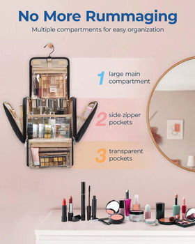 BAGSMART Toiletry Bag opened showing spacious compartments
