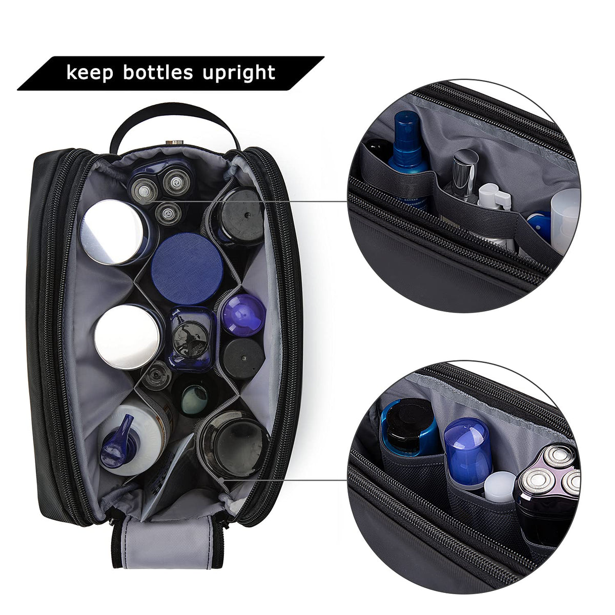 BAGSMART Toiletry Bag showing dual zipper design