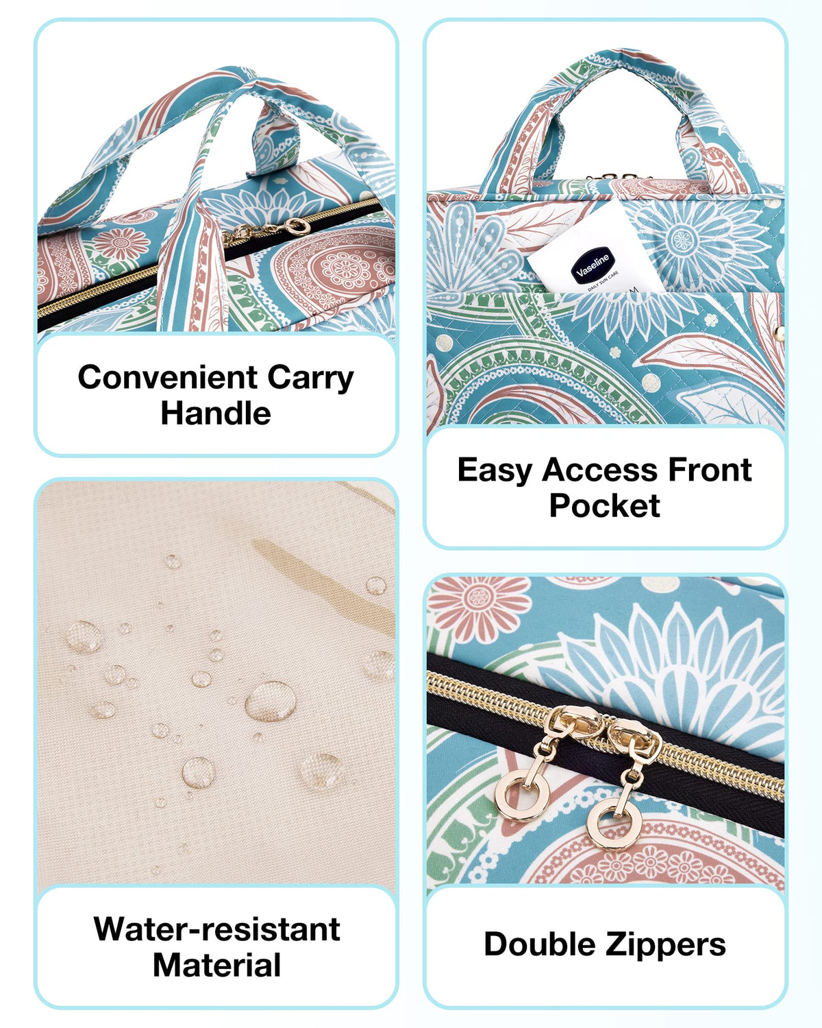 BAGSMART Toiletry Bag showing transparent side for visibility