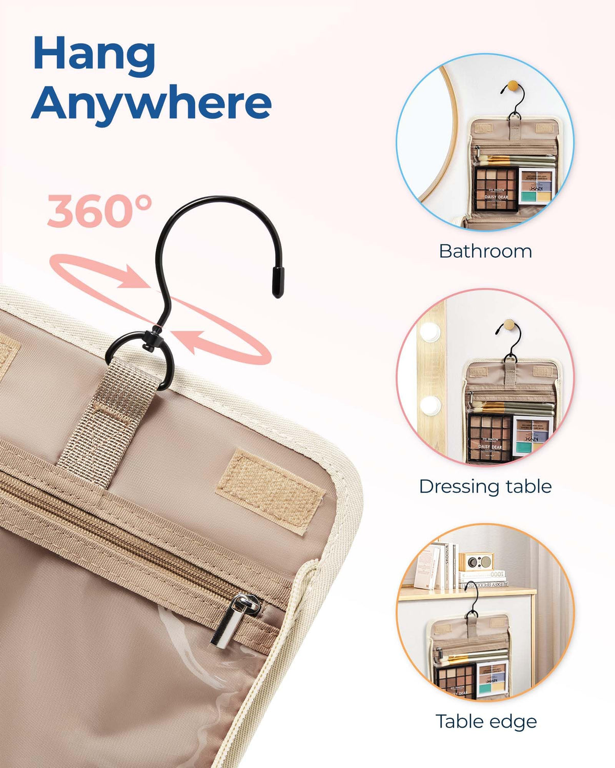 BAGSMART Toiletry Bag showing water-resistant material