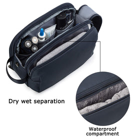 BAGSMART Toiletry Bag side view displaying double zipper design