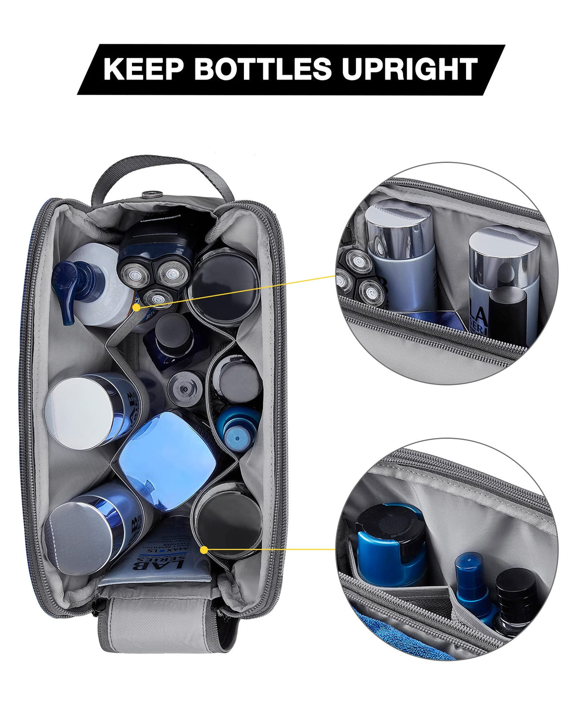 BAGSMART Toiletry Bag side view highlighting waterproof pocket
