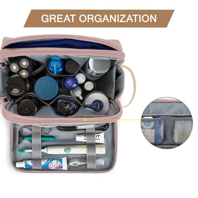 BAGSMART Toiletry Bag side view with zipper pockets