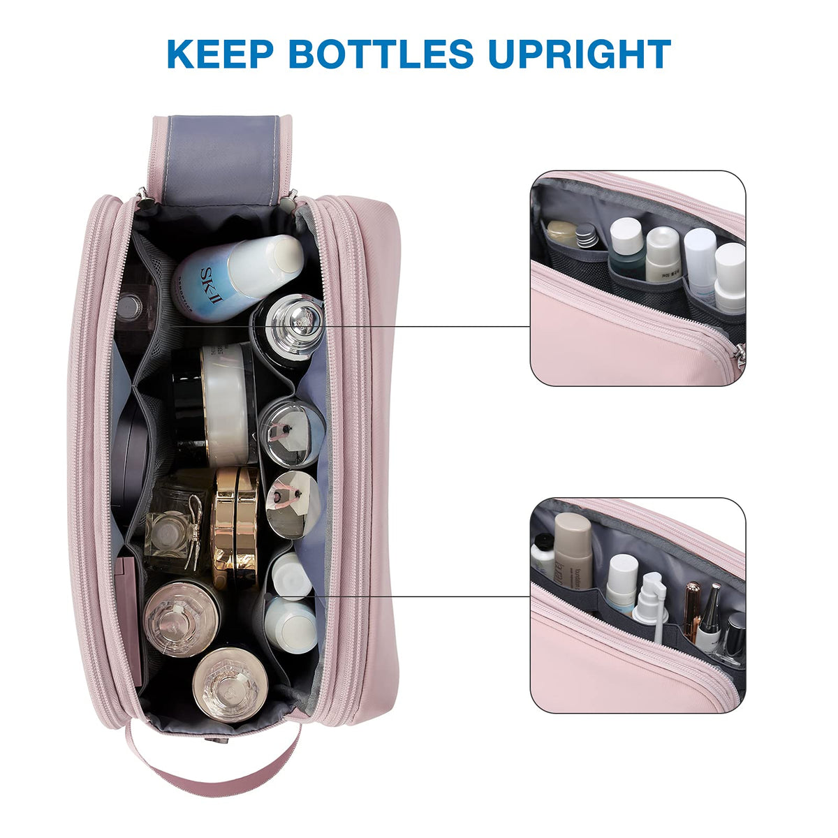 BAGSMART Toiletry Bag water-resistant material close-up