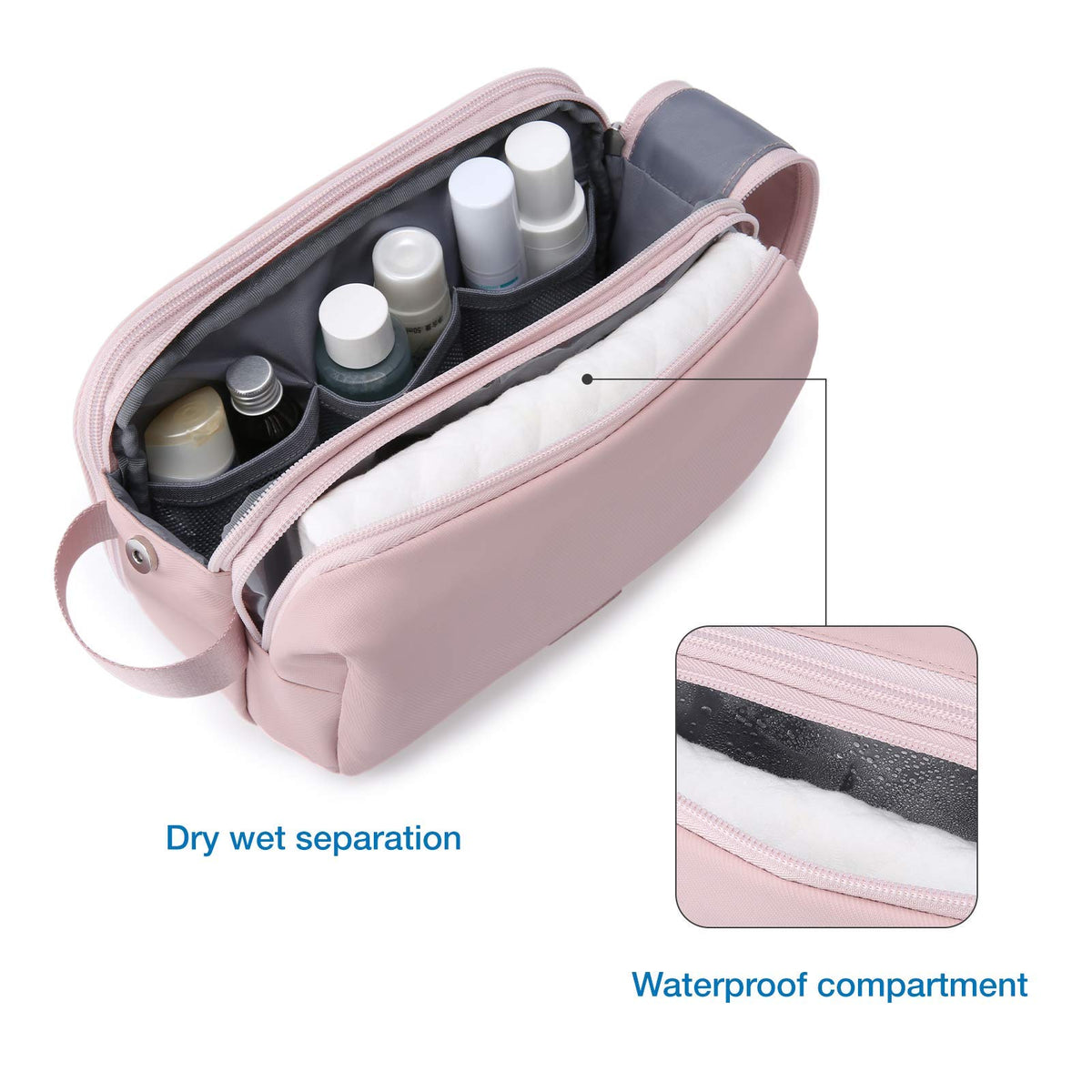 BAGSMART Toiletry Bag with front waterproof pocket