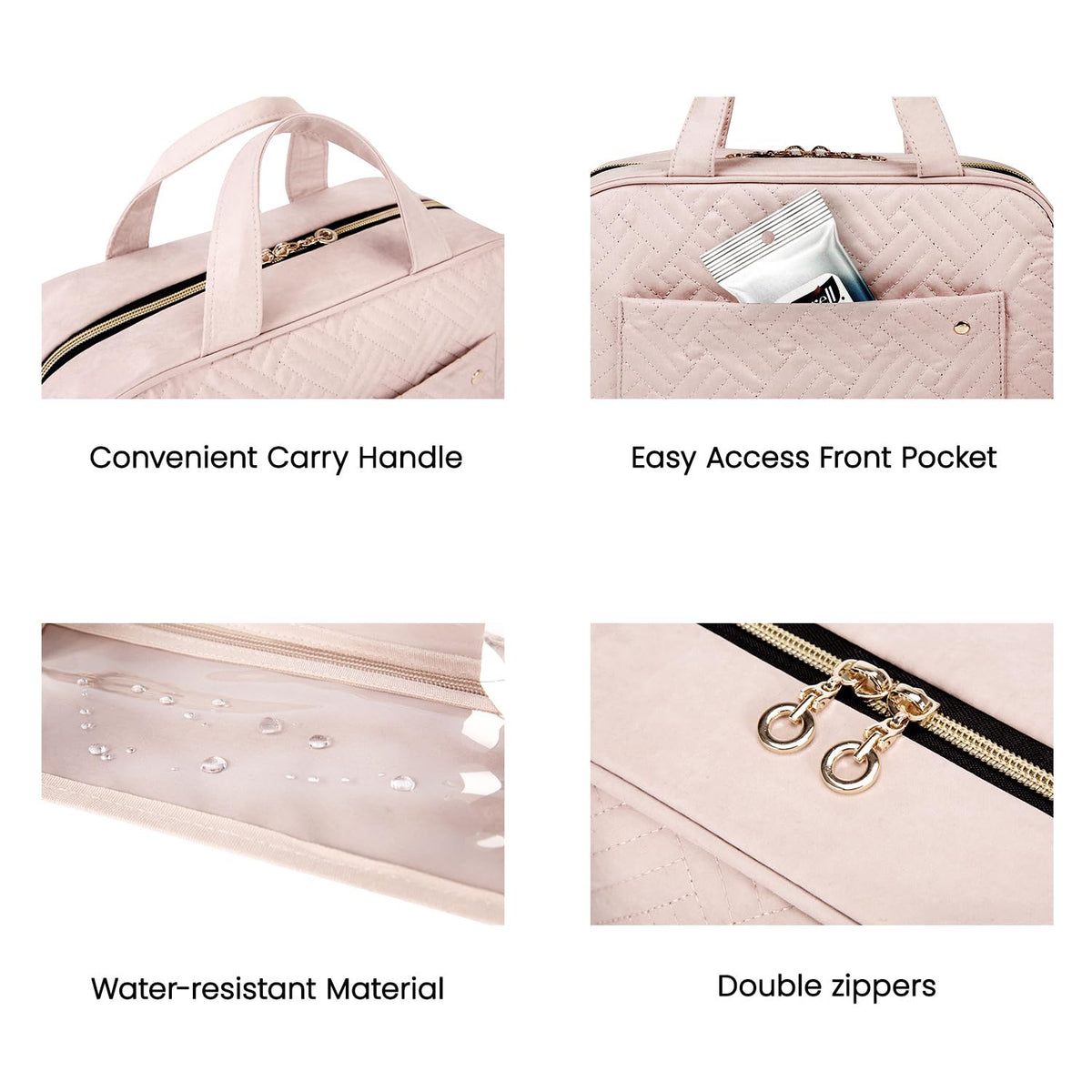 BAGSMART Toiletry Bag with full-size containers inside