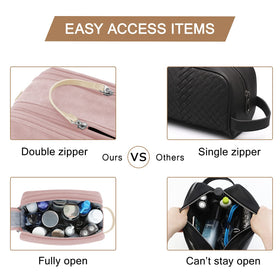 BAGSMART Toiletry Bag with leather handle for easy carrying