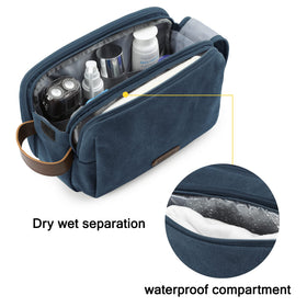 BAGSMART Toiletry Bag with two-sided zipper pockets for organization