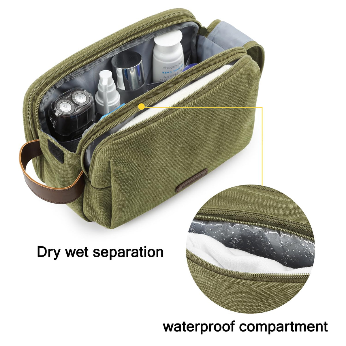 BAGSMART toiletry organizer with elastic band design