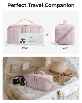 BAGSMART Travel Makeup Bag displaying spacious interior