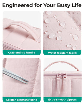 BAGSMART Travel Makeup Bag with tiny essentials pockets
