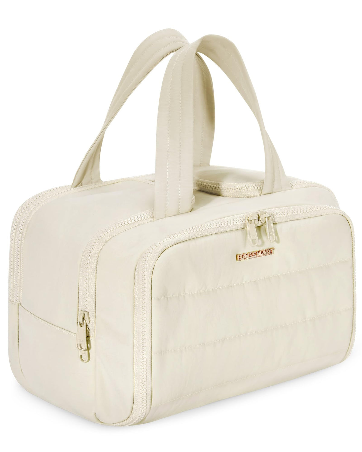 BAGSMART Travel Toiletry Bag beige front view