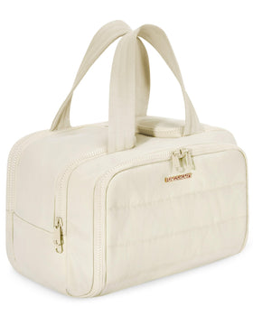BAGSMART Travel Toiletry Bag beige front view