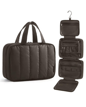 BAGSMART Travel Toiletry Bag charcoal grey front view